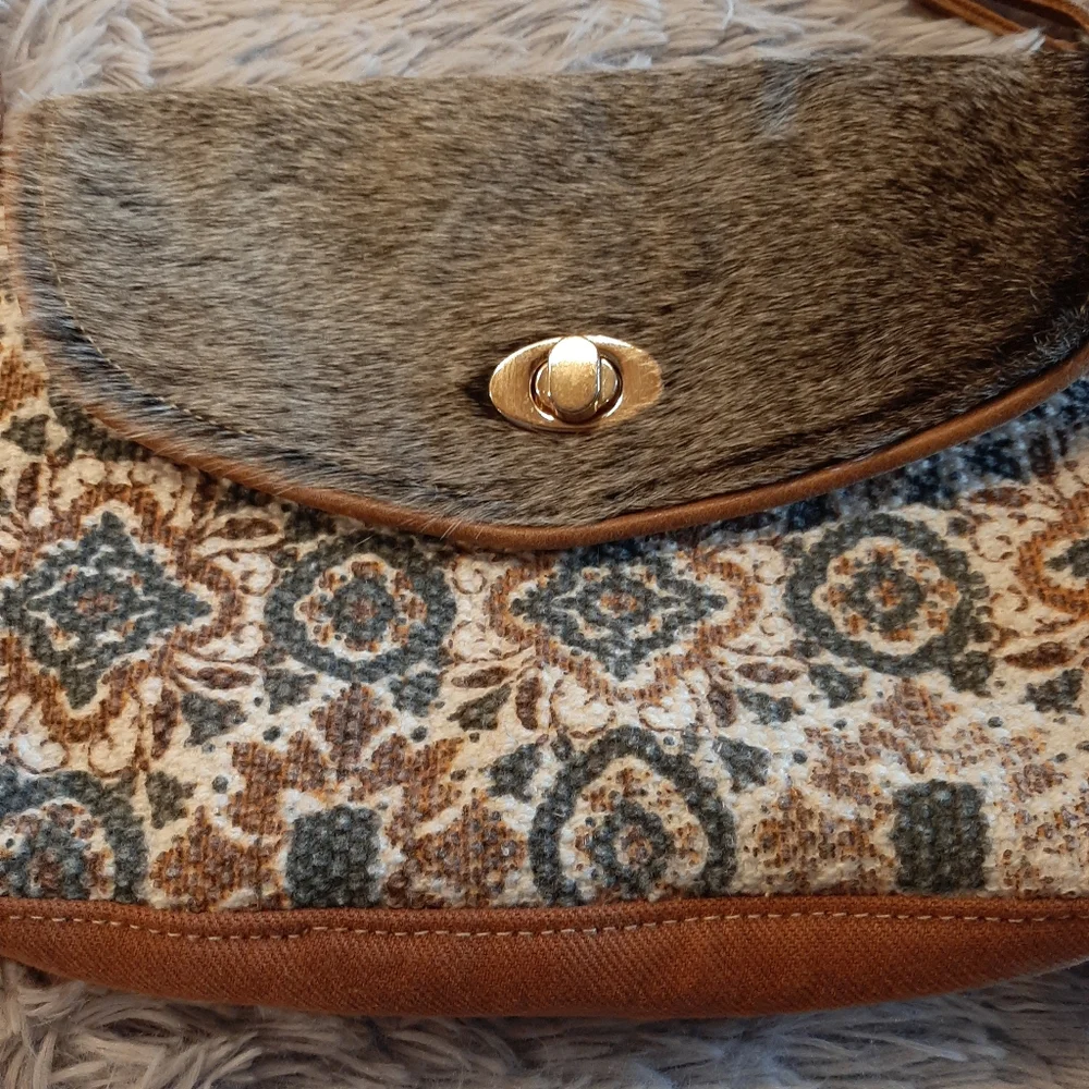 Myra Bag Canvas, Leather and Hairon Crossbody Bag - Picture 6 of 14
